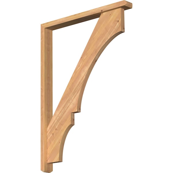Ekena Millwork Balboa Craftsman Smooth Bracket w/ Offset Brace, Western Red Cedar, 3 1/2"W x 32"D x 44"H BKT0402X32X44BOA04SWR - main